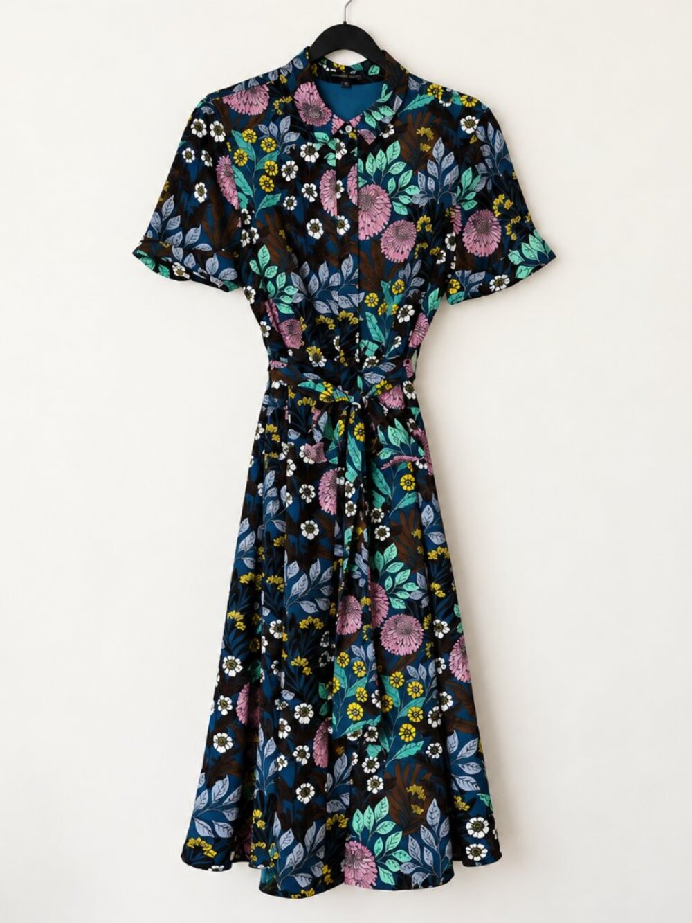J.Crew x Abigail Borg Floral Midi Shirt Dress Belted Size 8